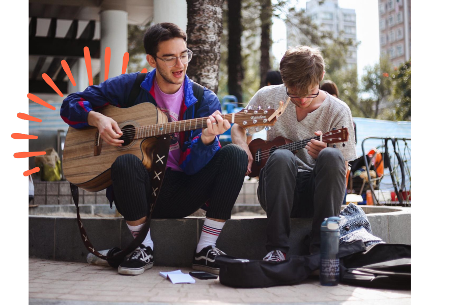 DTS playing guitar