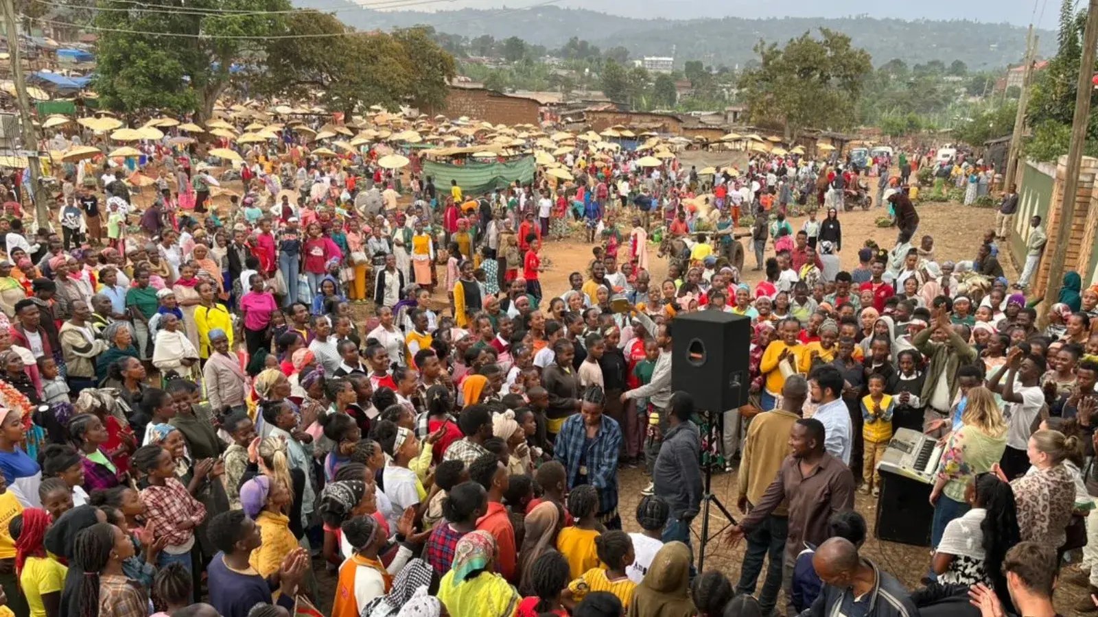 Open-air preaching in Ethiopia
