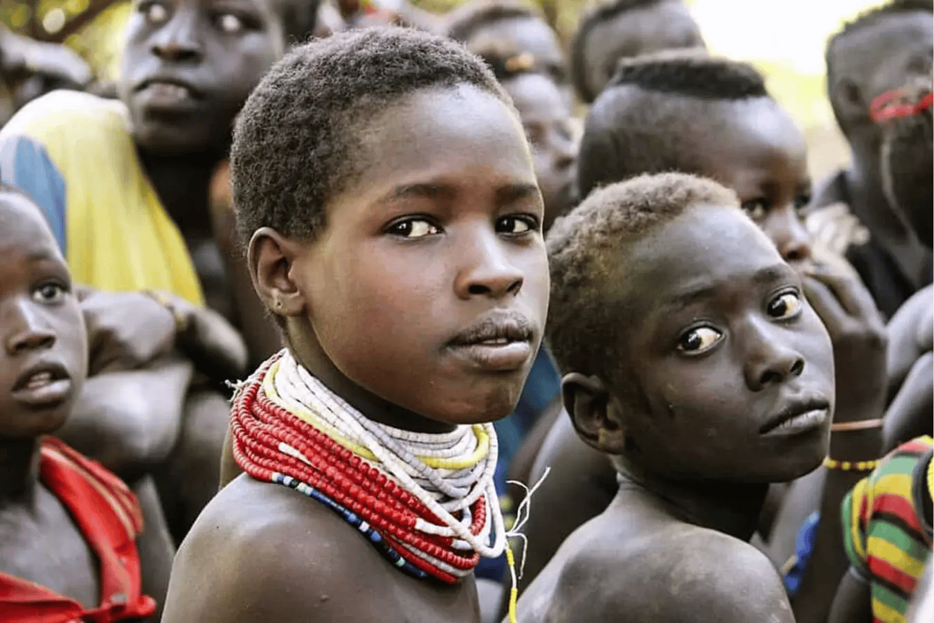 Kids from a southern Ethiopian tribe