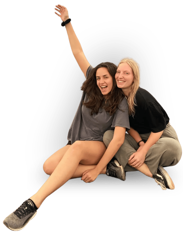 Magdalena and Hanna cutout with black glow