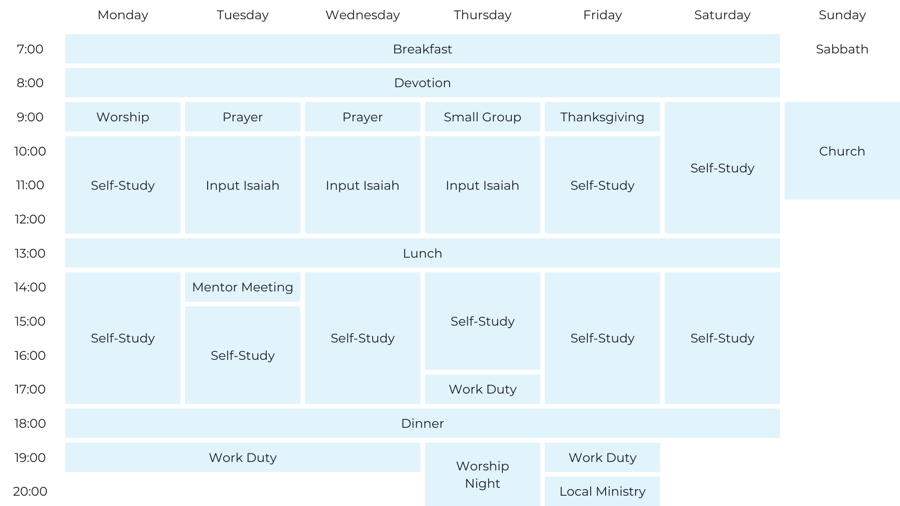 SBS Schedule Example EN